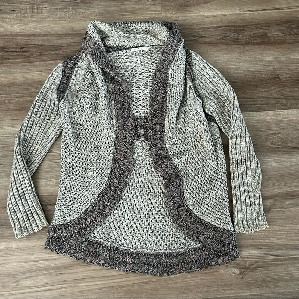 CAbi Beige Knit Open Front Cardigan Women Size Medium
